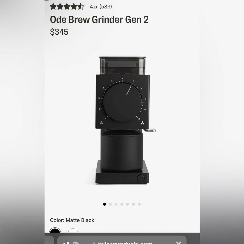 Ode fell0w coffee grinder